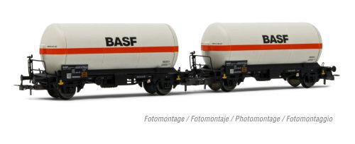 Rivarossi HR6618 DB 2er-Set 2-achsiger Gaskesselwagen Zgs BASF  Ep.IV-V